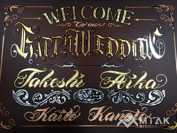 ゴールドリーフでアンティークなウェルカムボード！